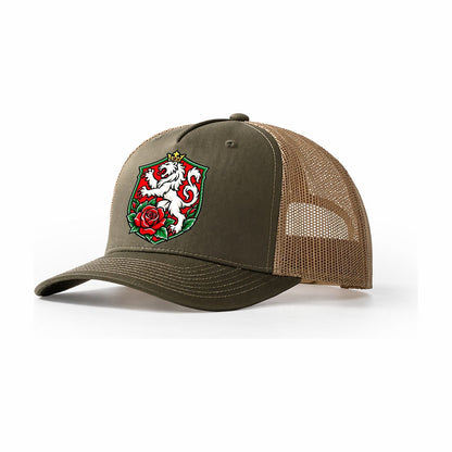 Bulgaria Minimal Emblem Country Logos Trucker Hat – Olive Khaki