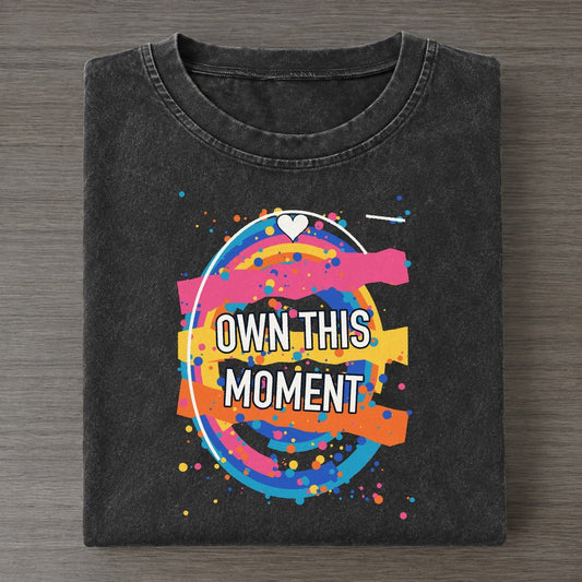 Own This Moment Colorburst Uplift Vintage T-shirt – Black