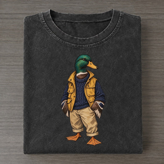 Mallard Duck Wardrobe Portrait Wild Wardrobe Portraits Vintage T-shirt – Black