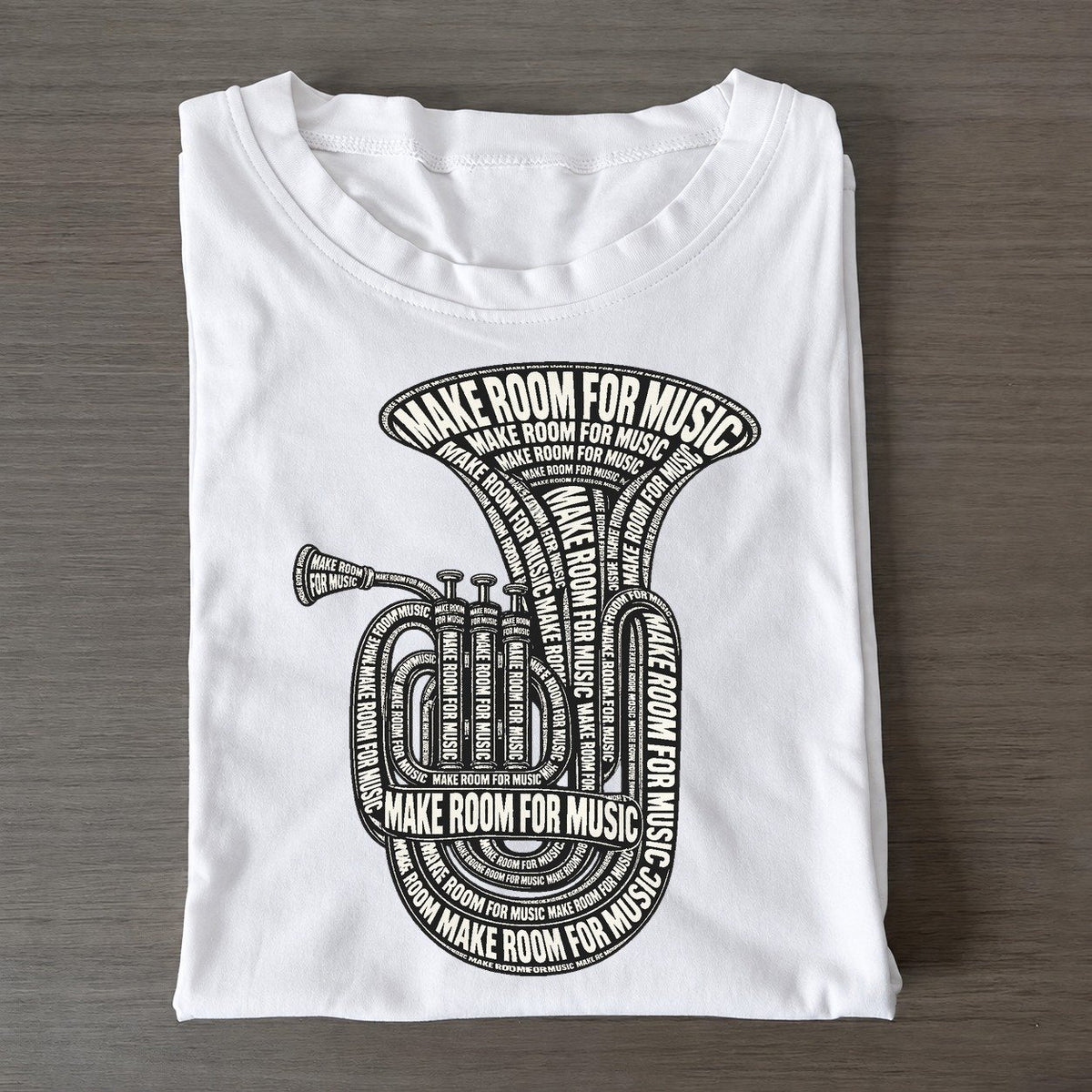 Brass Tuba Curve Phrase Silhouette Classic T-shirt – White