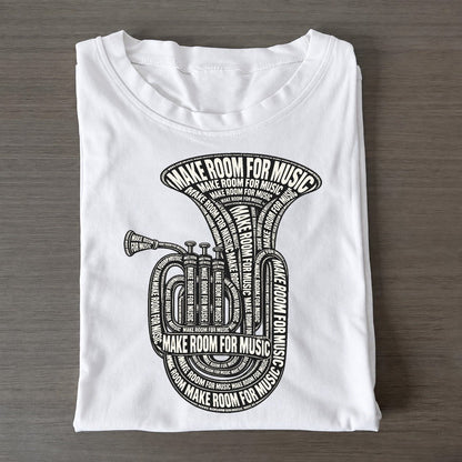 Brass Tuba Curve Phrase Silhouette Classic T-shirt – White