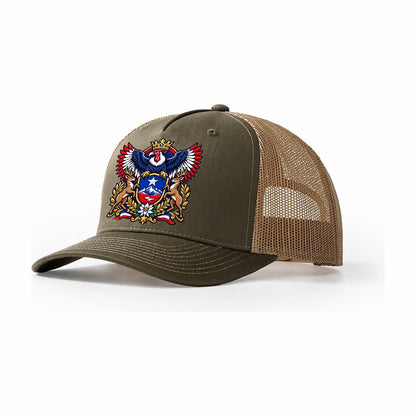 Chile Heraldic Crest Country Logos Trucker Hat – Olive Khaki