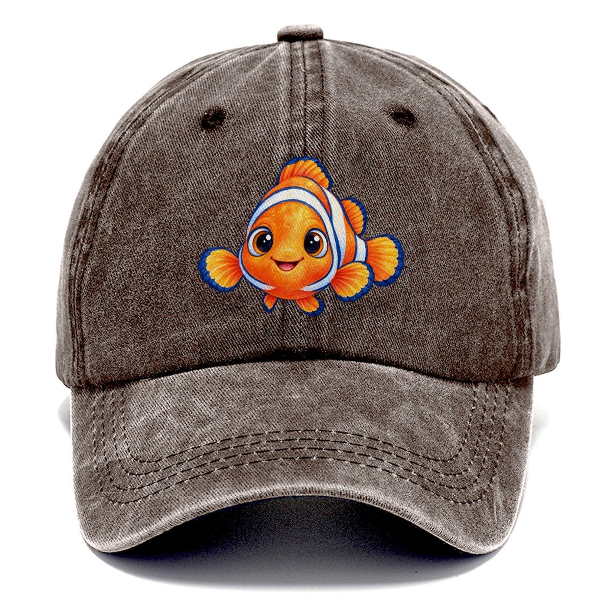 Clownfish Symmetric Hello Sea Sprite Classic Cap – Brown
