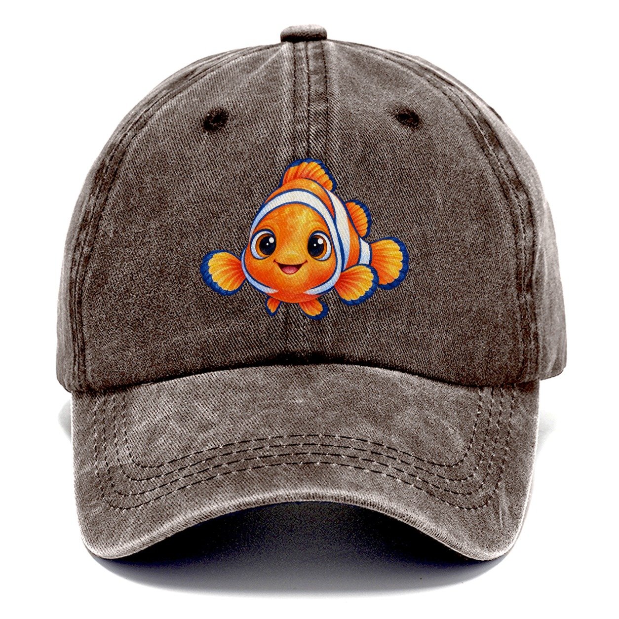 Clownfish Symmetric Hello Sea Sprite Classic Cap – Brown