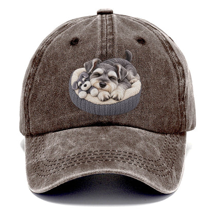 Miniature Schnauzer Silhouette Classic Cap – Brown