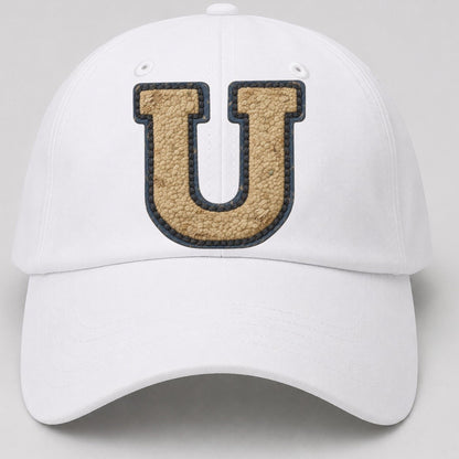 Varsity Chenille U Monogram Baseball Cap – White
