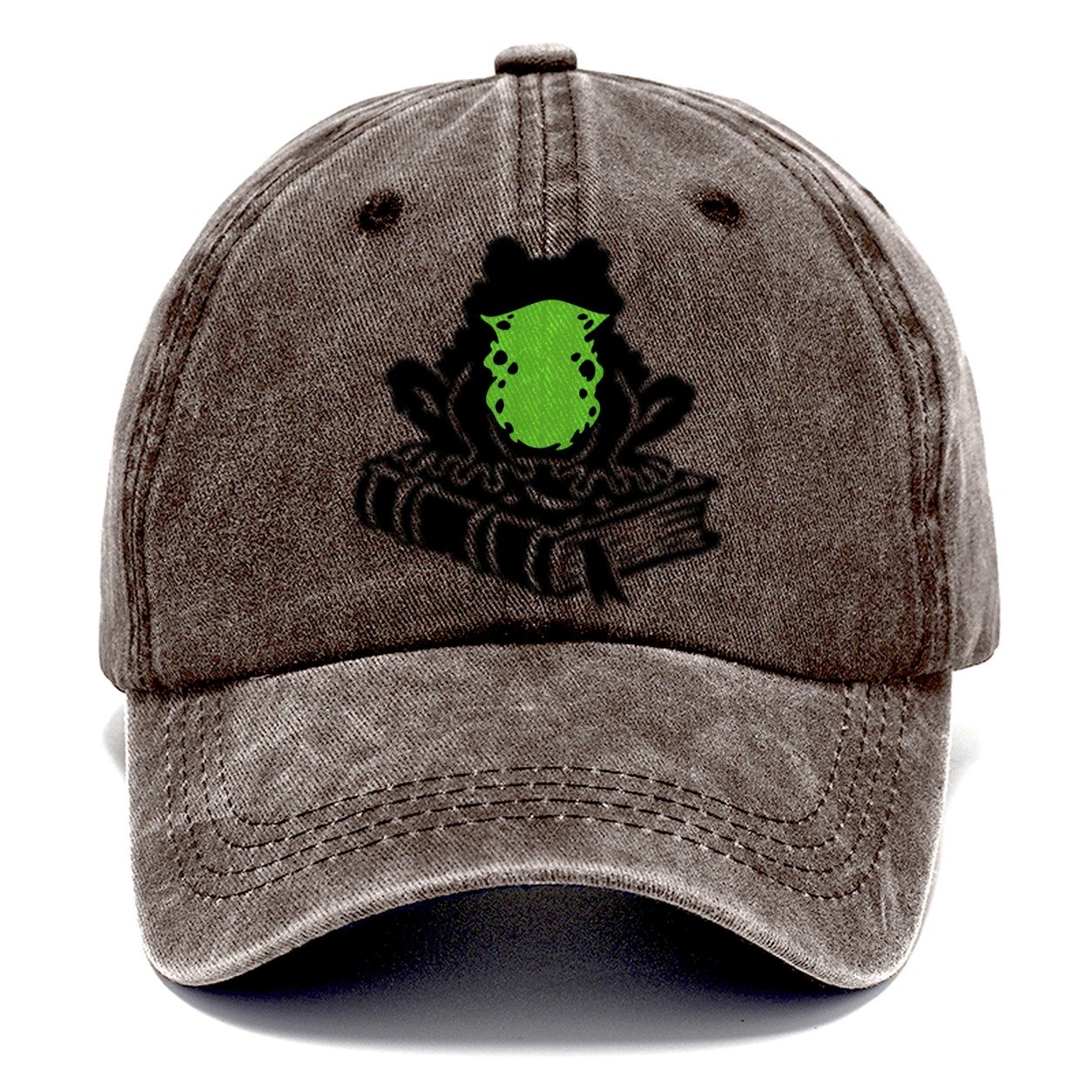 Familiar Toad On A Spellbook Witch Magic Classic Cap – Brown