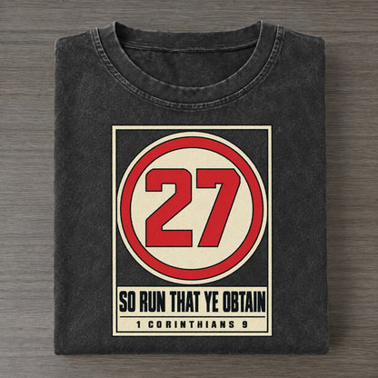 So Run That Ye Obtain Pit Board Parables Vintage T-shirt – Black