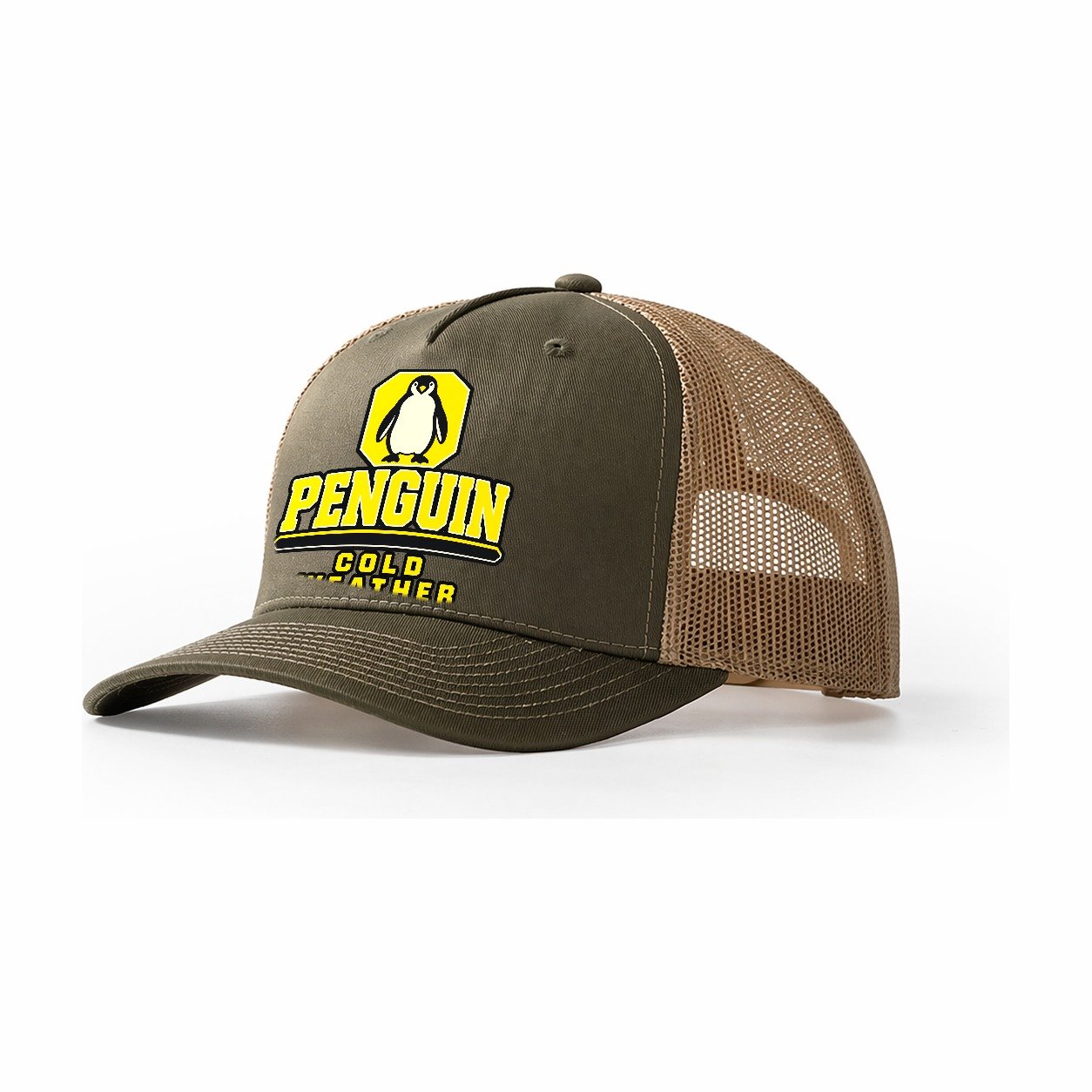 Penguin Cold Weather Heavy Duty Trucker Hat – Olive Khaki