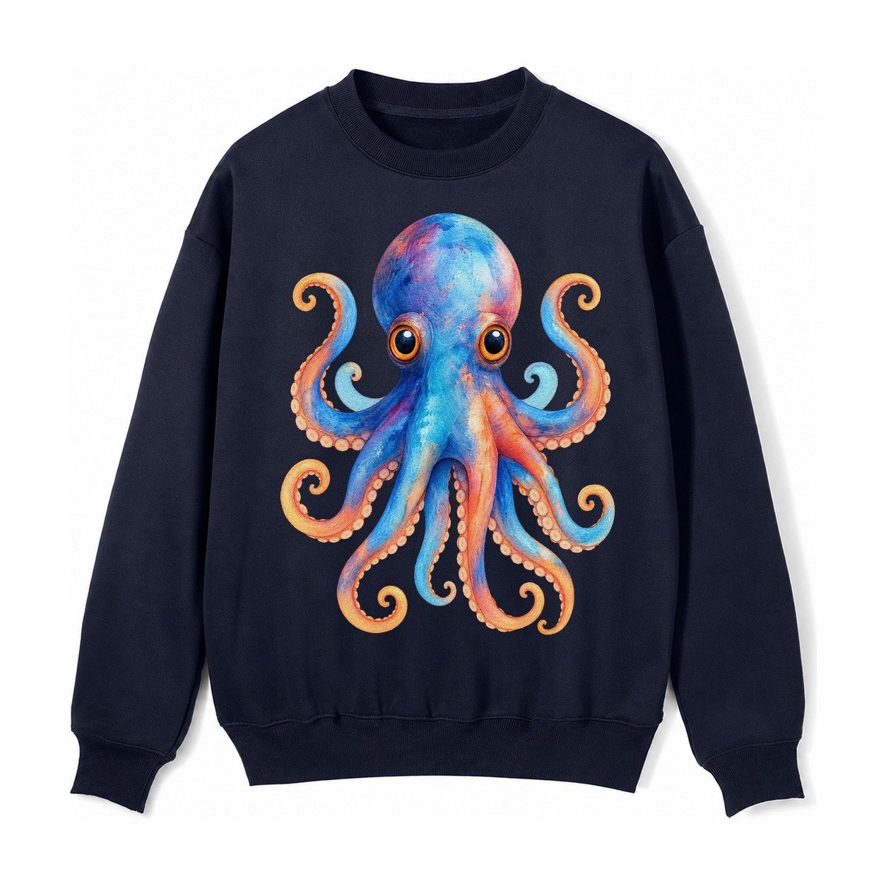 Octopus Cute Fleece Sweatshirt – Navy Blue