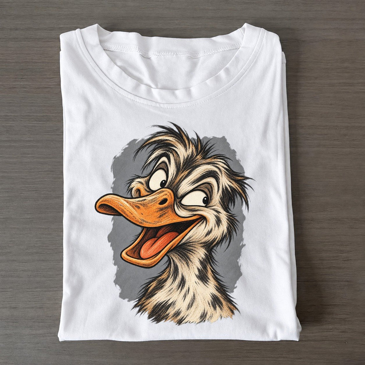 Duck Expressive Portrait Wild Grin Gallery Classic T-shirt – White