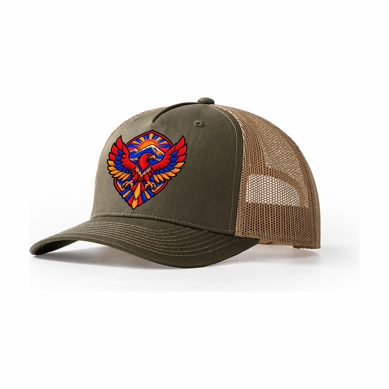 Armenia Minimal Emblem Country Logos Trucker Hat – Olive Khaki