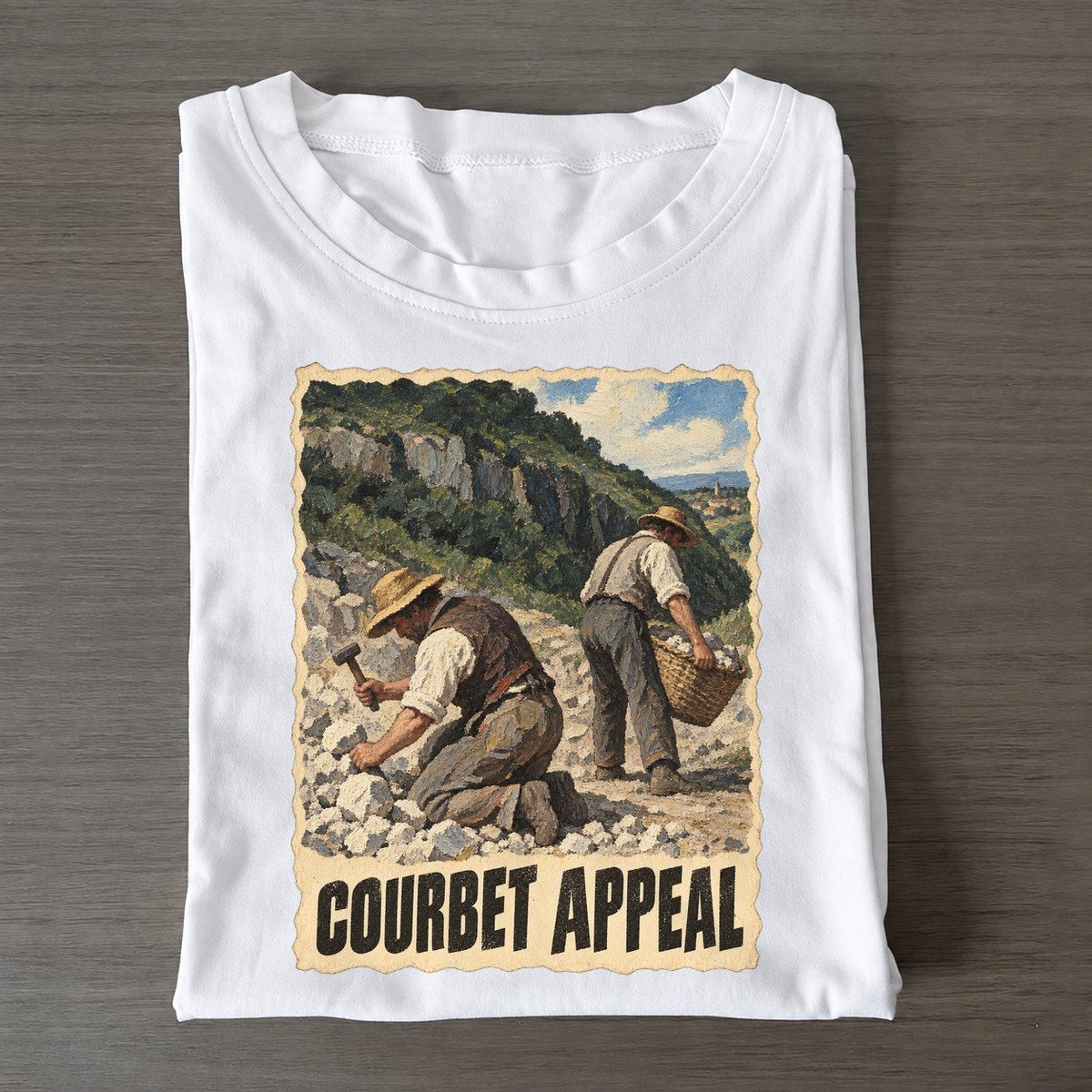 Courbet Appeal Stonebreakers Road Art Pun Classic T-shirt – White