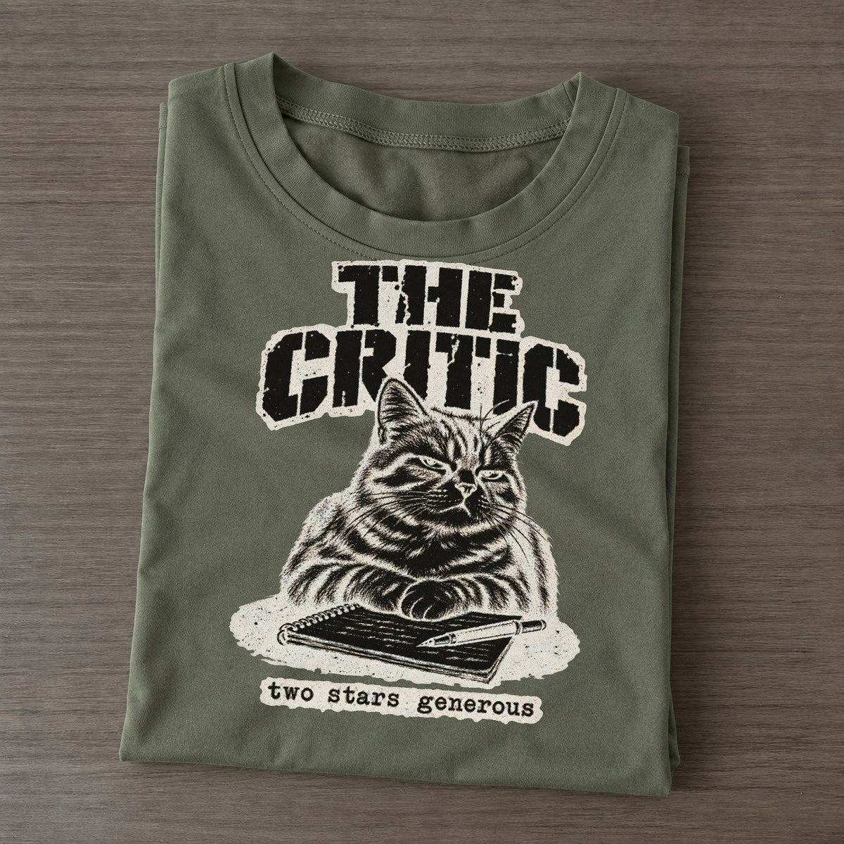 Critic Alley Cat Records Classic T-shirt – Army Green