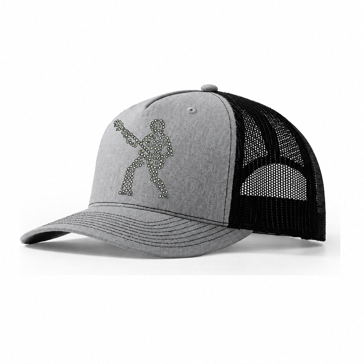 Bass Groove Player Trucker Hat – Sport Grey Black