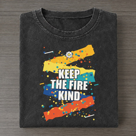 Keep The Fire Kind Colorburst Uplift Vintage T-shirt – Black