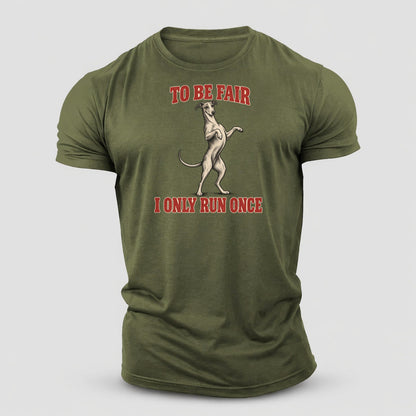 Whippet Dog Declarations Cotton T-Shirt – Army Green
