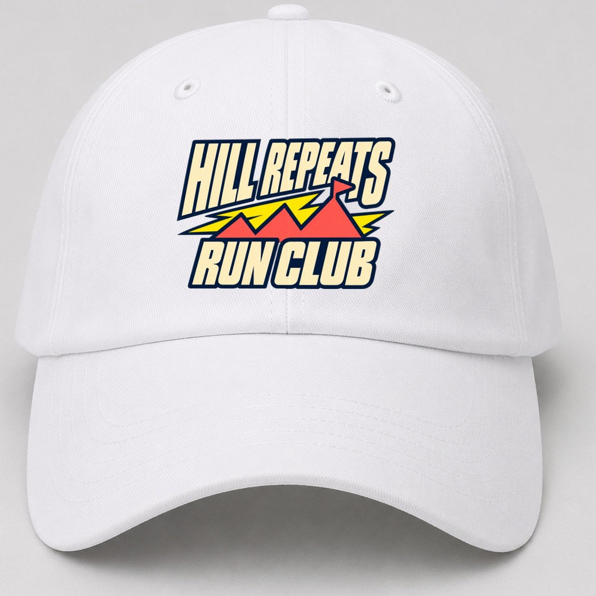 Hill Repeats Run Club 90S Running Clubs Baseball Cap – White