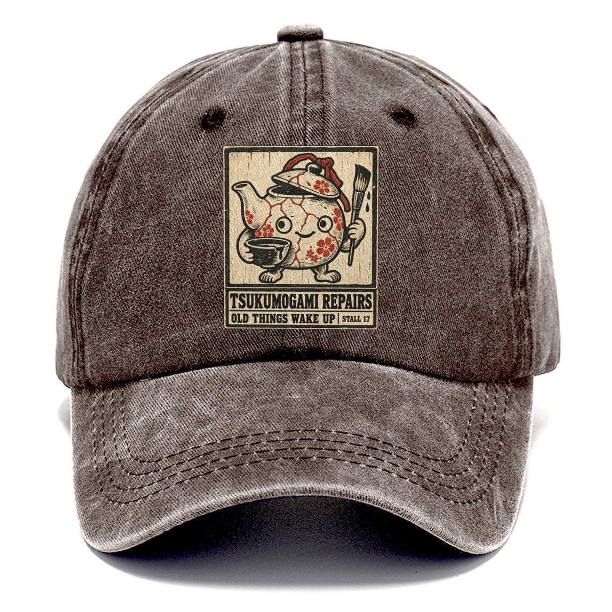 Tsukumogami Repairs Yokai Night Market Classic Cap – Brown