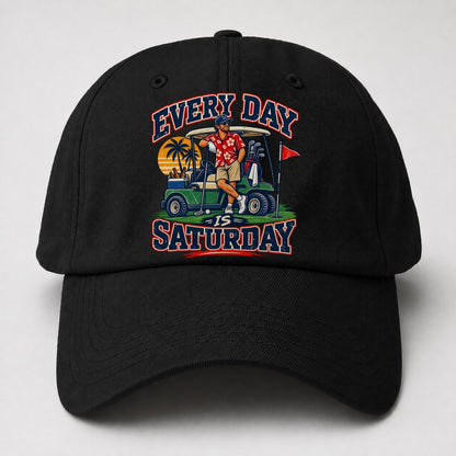 Every Day Is Saturday Golf Life Baseball Cap – Black
