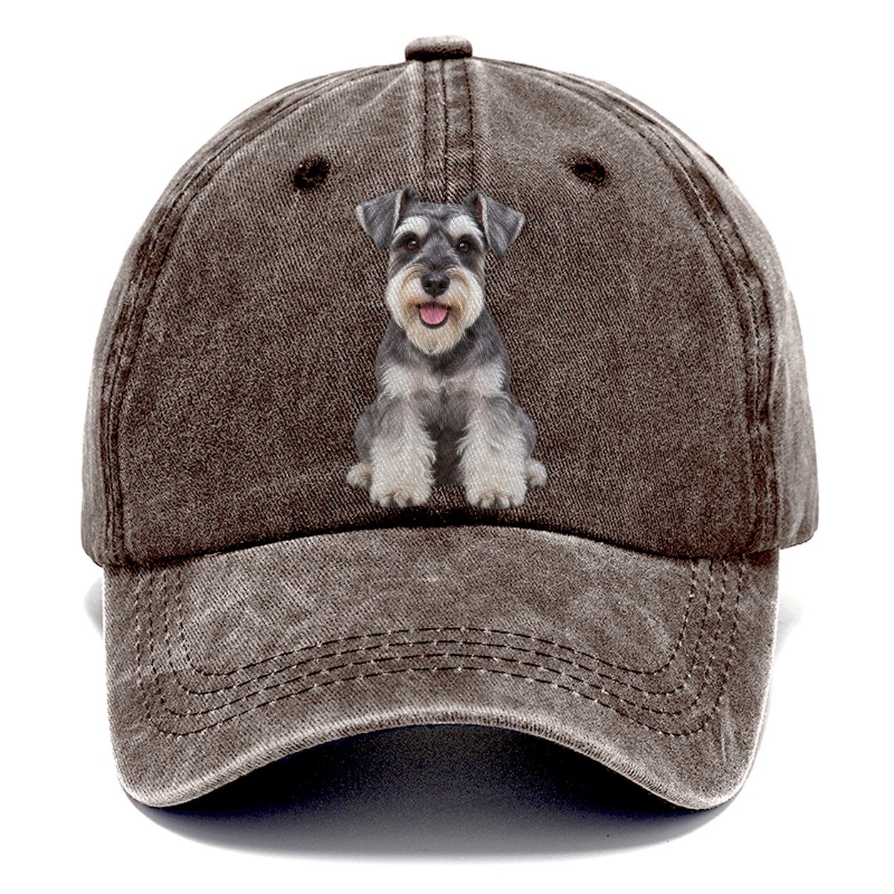 Miniature Schnauzer Sitting Top Breeds Classic Cap – Brown