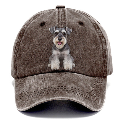 Miniature Schnauzer Sitting Top Breeds Classic Cap – Brown