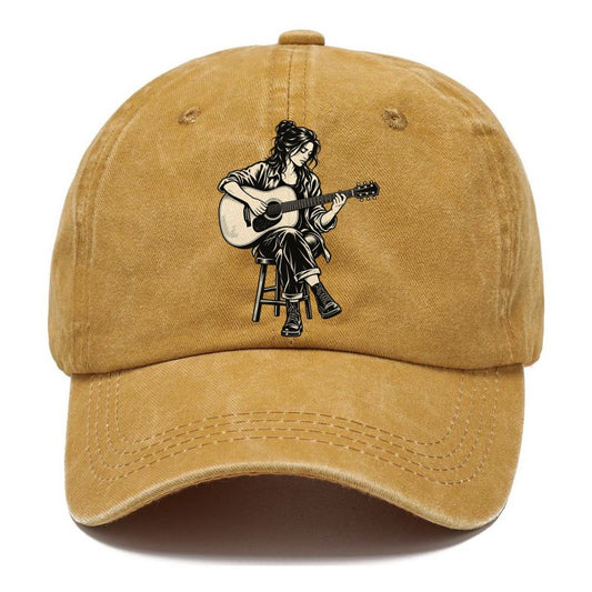 Acoustic Guitar Fingerpicked Passage Global Music Ink Figures Classic Cap – Golden Harvest