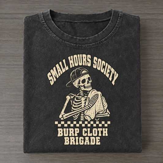 Burp Cloth Small Hours Society Vintage T-shirt – Black