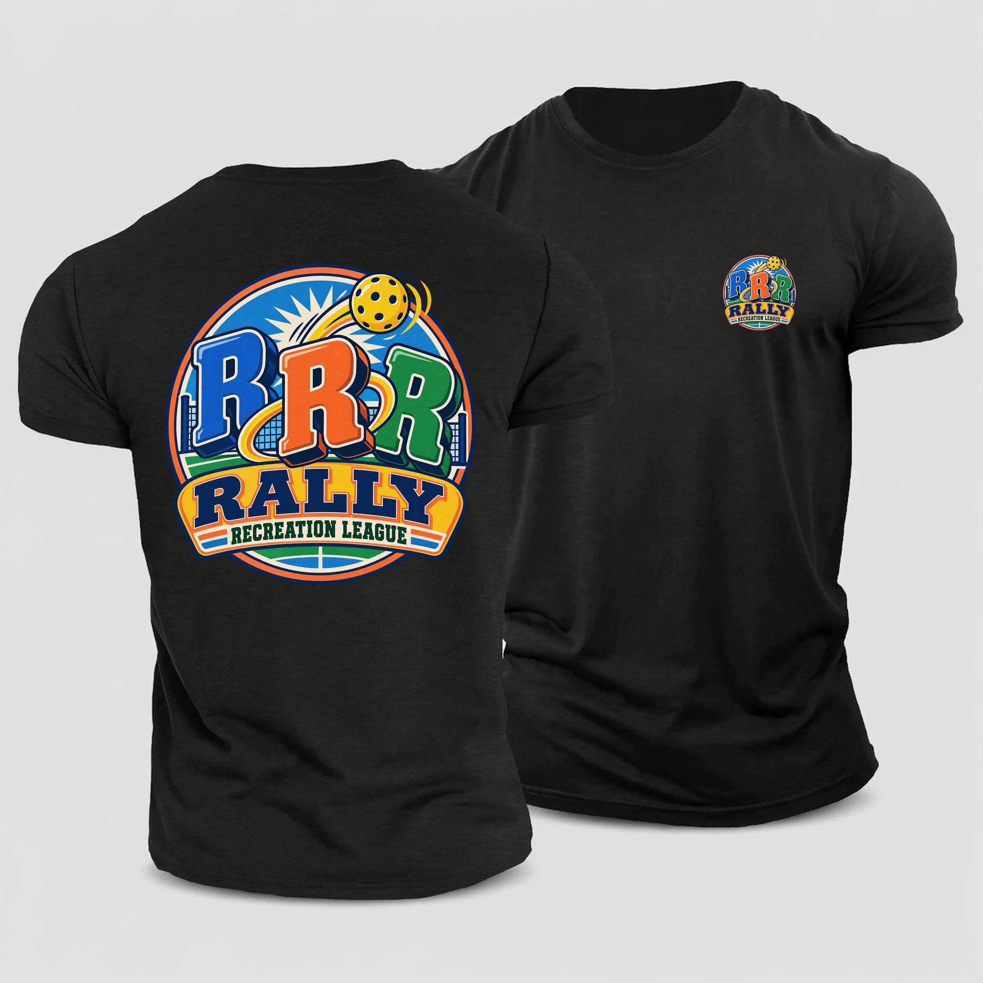 Rally Recreation League Pickleball Life Cotton T-Shirt – Black