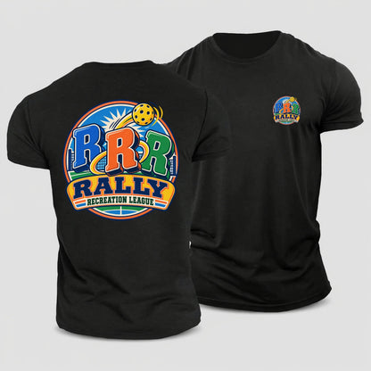 Rally Recreation League Pickleball Life Cotton T-Shirt – Black