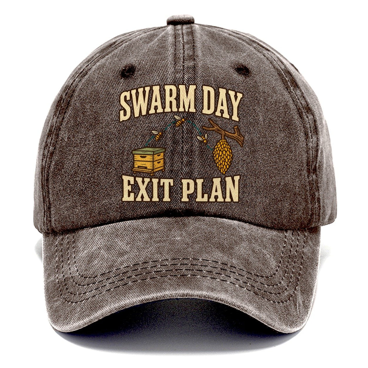 Swarm Day Exit Plan Beekeeping Classic Cap – Brown