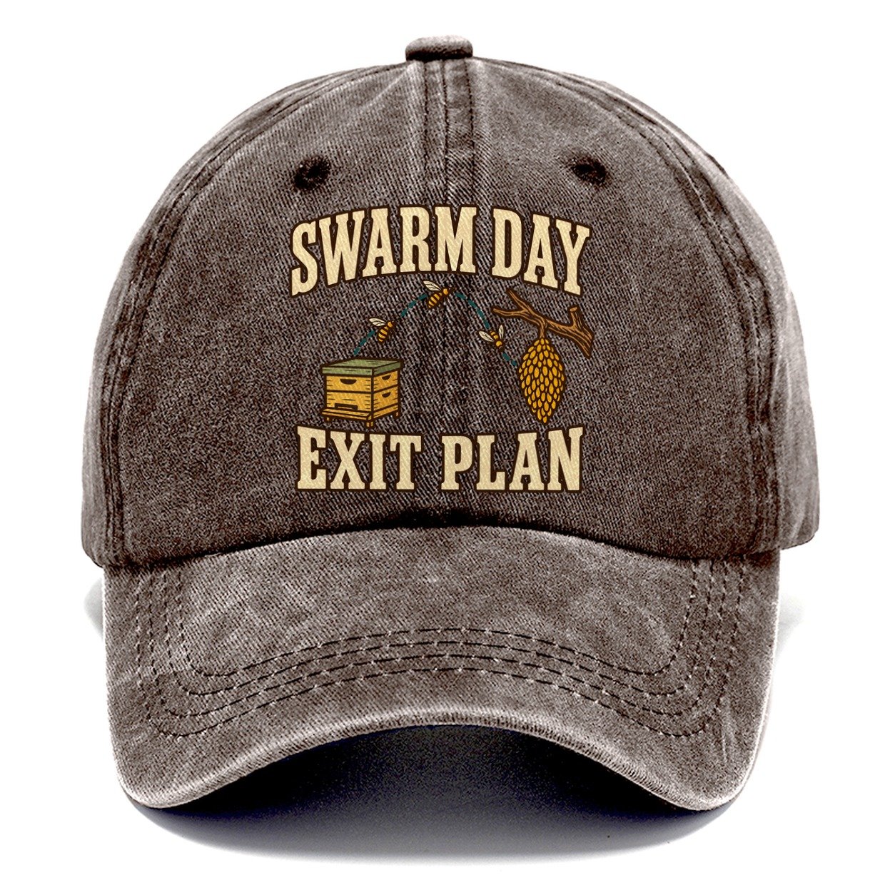 Swarm Day Exit Plan Beekeeping Classic Cap – Brown