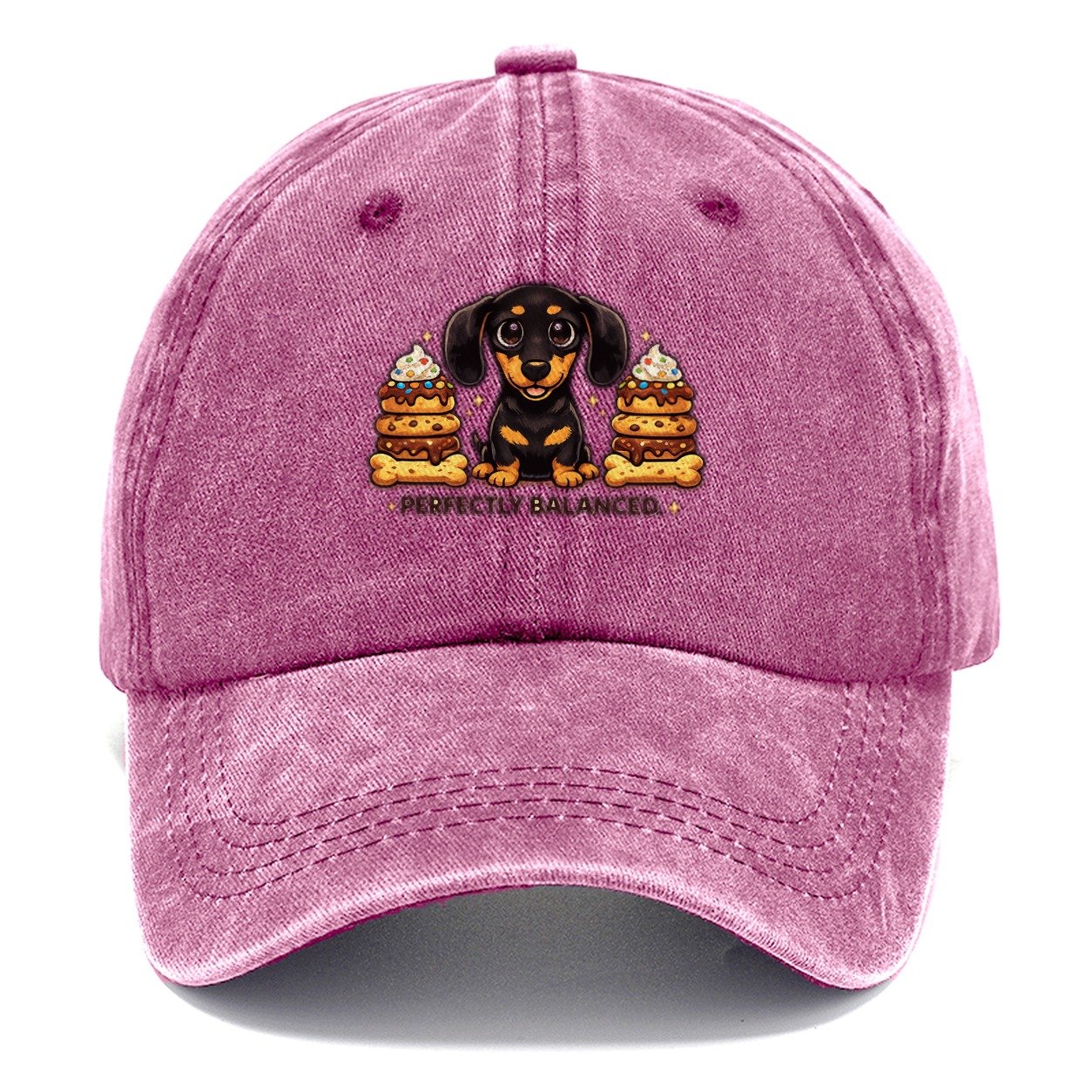 Dachshund Perfectly Balanced Treats Classic Cap – Dusty Rose