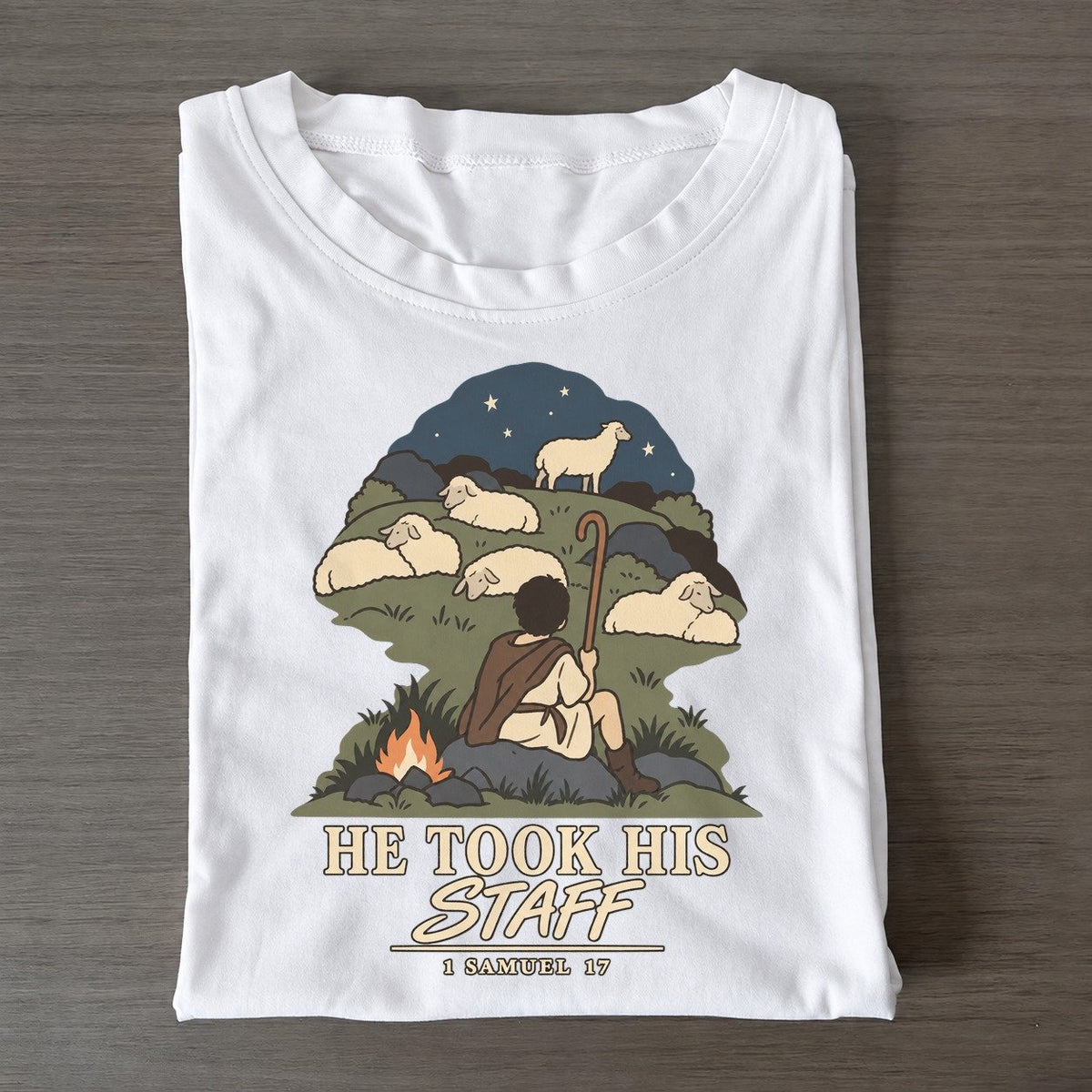 He Took His Staff The Counting Gate Classic T-shirt – White