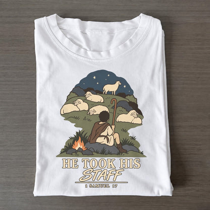 He Took His Staff The Counting Gate Classic T-shirt – White
