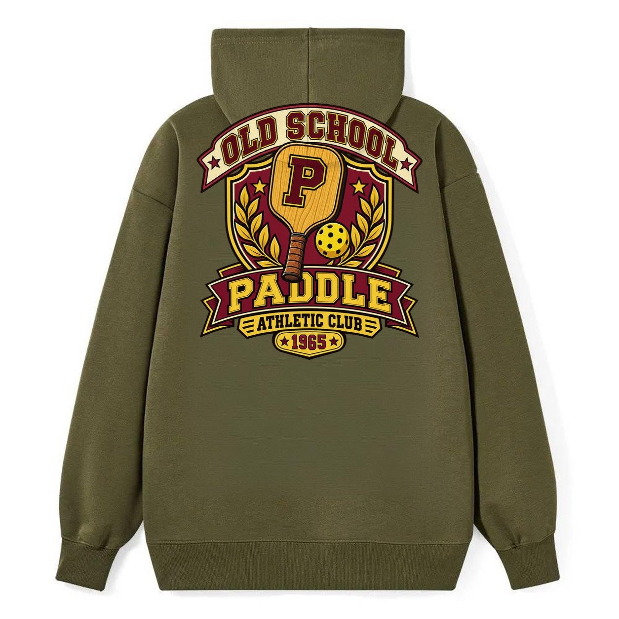 Old School Paddle Athletic Club Pickleball Life Classic Pullover Hoodie – Armygreen