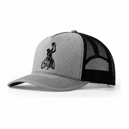 Wheelchair Basketball Player Trucker Hat – Sport Grey Black