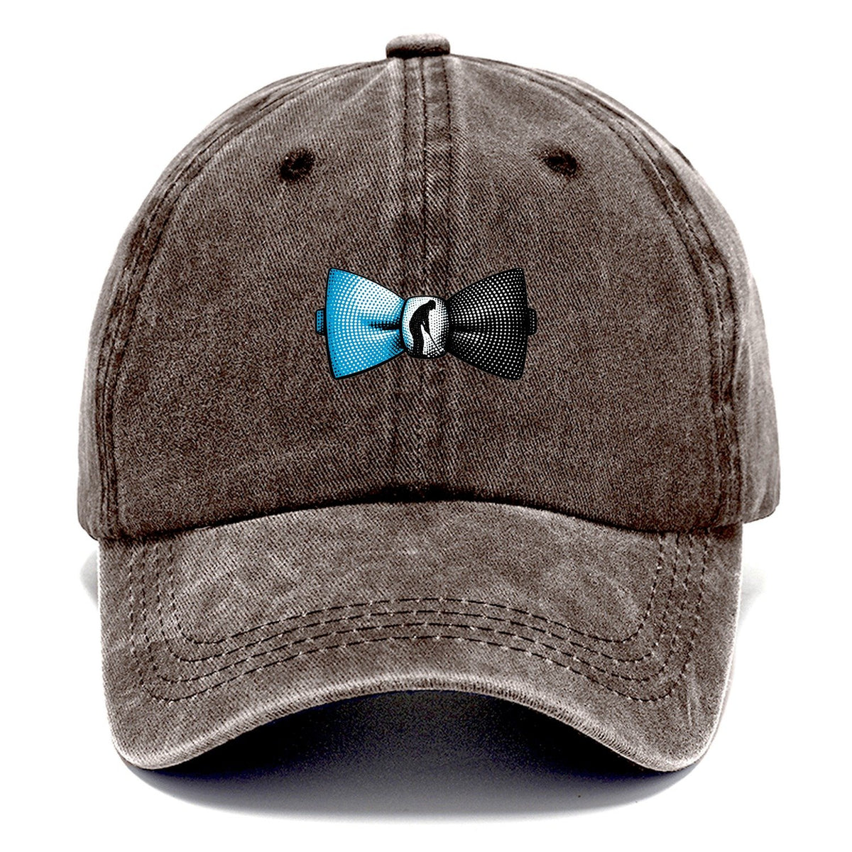 Blue Halftone Golf Bow Tie Classic Cap – Brown