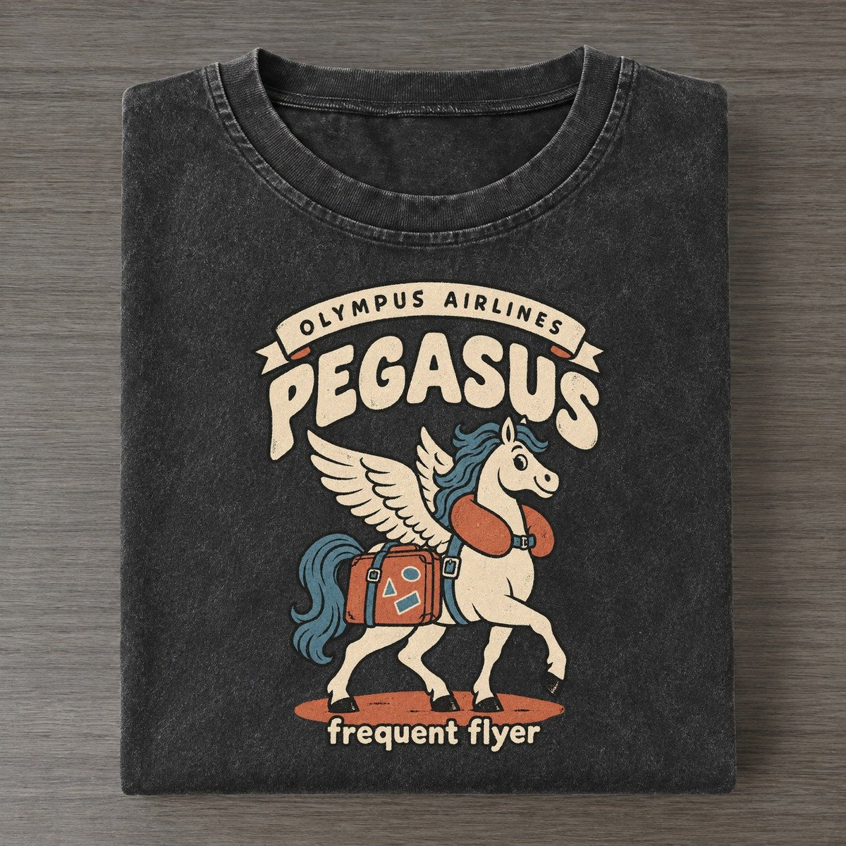 Pegasus Olympus Gift Shop Vintage T-shirt – Black