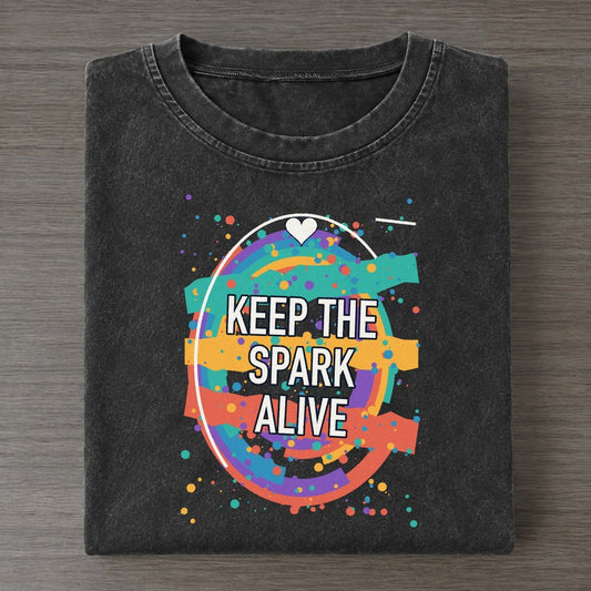 Keep The Spark Alive Colorburst Uplift Vintage T-shirt – Black