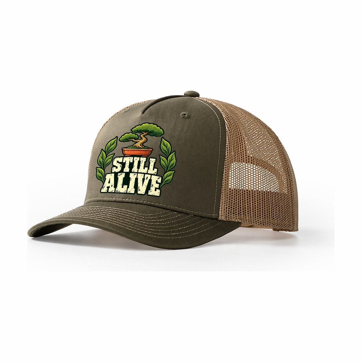 Still Alive Bonsai Trucker Hat – Olive Khaki