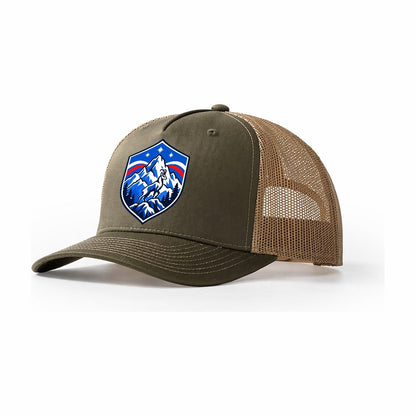 Slovenia Minimal Emblem Country Logos Trucker Hat – Olive Khaki