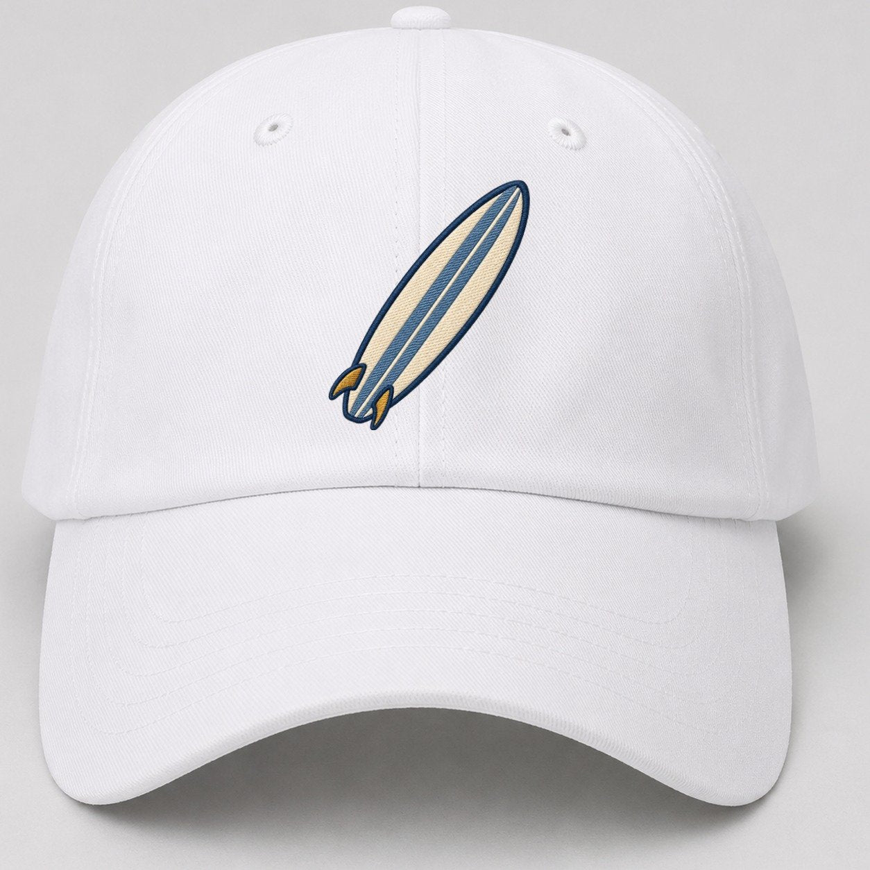 Surfboard Tiny Solo Marks Baseball Cap – White