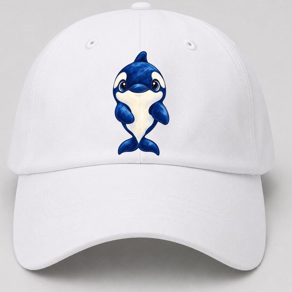 Orca Front Splash Sea Sprite Baseball Cap – White