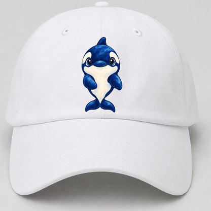 Orca Front Splash Sea Sprite Baseball Cap – White