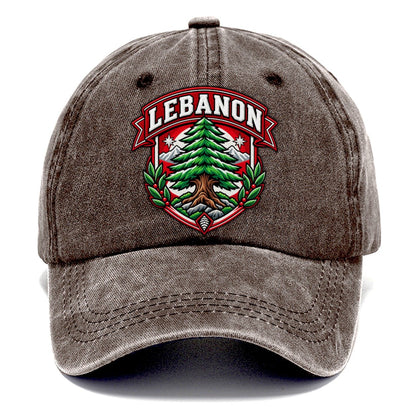 Lebanon Retro Badge Country Logos Classic Cap – Brown