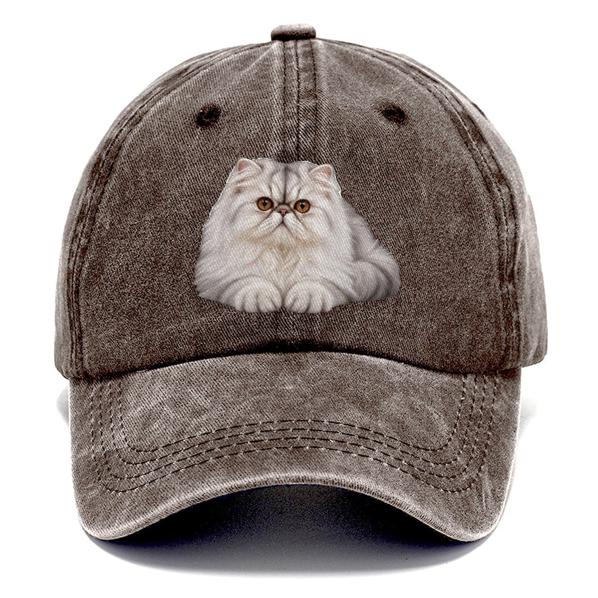 Persian Reclining Paws Forward Realistic Cat Portrait Classic Cap – Brown
