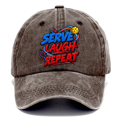 Serve Laugh Repeat Pickleball Life Classic Cap – Brown
