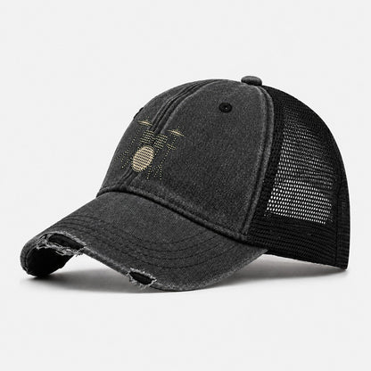 Drum Kit Beat Washed Trucker Hat – Black