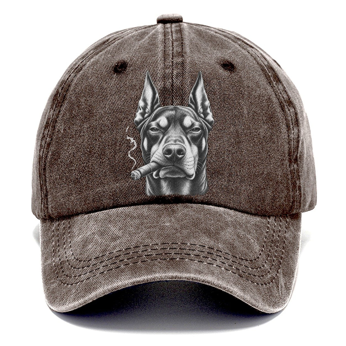 Doberman Pinscher Smoking Dogs Classic Cap – Brown